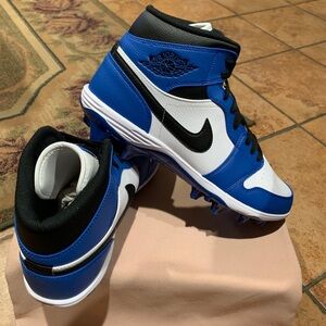 Jordan 1 Mid TD "Black/Royal/White" Football Cleat